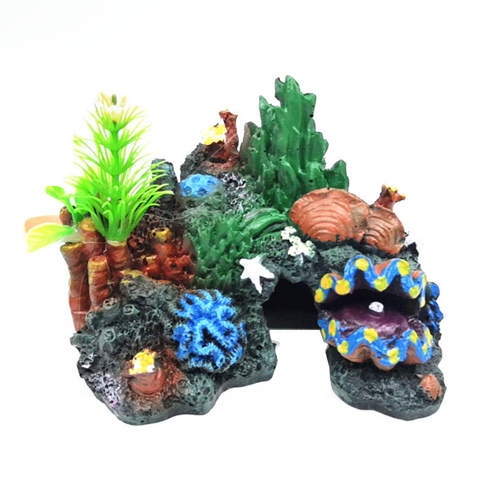 Simulation Coral Fish Tank Plants Aquarium Decoration  Ornaments Multi Colors 