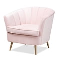 thumbnail image 1 of Baxton Studio Emeline Light Pink Velvet Accent Chair, 1 of 9