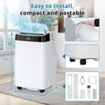 thumbnail image 7 of IdealHouse 10000Btu Portable Air Conditioner with Remote Control,Quiet AC Unit with Cool, Dehumidifier & Fan Mode Room Cooling Up to 450 sq ft,24 Hour Timer, Window Installation Kit for Home, White, 7 of 7