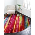 thumbnail image 2 of Unique Loom Lyon Dégradé Tapis à Rayures 6' x 6' Rond Multi/bleu, 2 of 2
