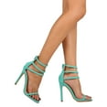 thumbnail image 2 of New WomenLiliana Nikia-23 Faux Suede Open Toe Triple Ankle Strap Stiletto Sandal, 2 of 3