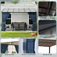 thumbnail image 4 of ASJMR 10x12FT Wall Mounted Gazebo with Polycarbonate Roof,Metal Frame Lean to Gazebo With Double Curtains for Garden Lawn Backyard Deck,Navy, 4 of 8