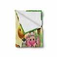 thumbnail image 2 of Animal Soft Flannel Fleece Throw Blanket, Animals in Jungle Giraffe Panda Bear Pig Lion Hippo Animation Cartoon Art, Cozy Plush for Indoor and Outdoor Use, 70" x 90", Multicolor, by Ambesonne, 2 of 6