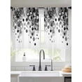 thumbnail image 2 of Black Gradient Sheer Curtains 45 Inch Length 2 Panels Set Window Treatments, Abstract Polka Dots Vintage Modern Art Rod Pocket Semi Curtains for Living Room/Bedroom/Kitchen Décor, 104"W x 45"L, 2 of 7