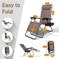 thumbnail image 2 of YANG2 Zero Gravity Chairs Set of 2 Patio Folding Lounge Chairs Outdoor Recliners with Pillow and Cup Holder Adjustable Reclining Lawn Chair for Deck,Patio,Beach,Yard(Brown), 2 of 8