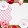 thumbnail image 2 of Happy Valentine's Table Runner 13 x 90 Inch, Day Cute Romantic Pink Plaid Love Heart Washable Cotton Linen Dining Table Runner Tabletop Decorations for Restaurant Home Kitchen Party, 2 of 9