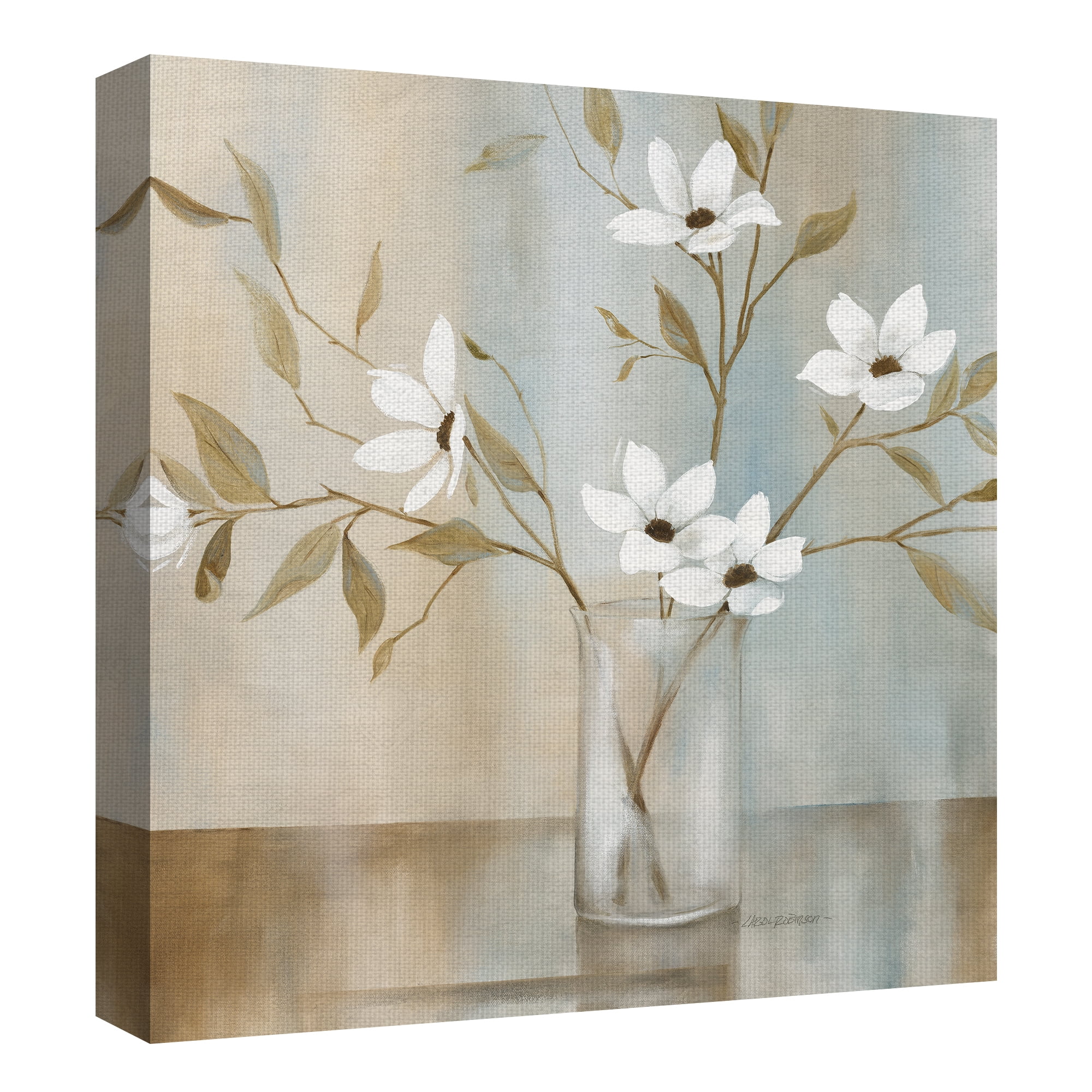 Masterpiece Art Gallery White Flower Pastel Garden II by Carol Robinson Canvas Art Print 30" x 30"
