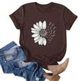 thumbnail image 5 of Wozhidaoke Sunflower Shirts for Women, Short Sleeve Women Pinting Oversized T Shirts Loose Casual Crewneck Tunic Soft Blouse Tops, Floral T-Shirts for Women | Burgundy 5XL, 5 of 6