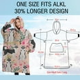 thumbnail image 4 of Oversized Wearable Blanket Hoodie,Husky Dog Flower Floral Sherpa Blanket Hoodie with Super Pockets,Super Warm Fuzzy Pullover for Women & Men, 4 of 6