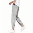 thumbnail image 4 of M-5X Plus Size Mens Big & Tall Pants with Pockets Casual Lightweight Drawstring Elastic Waist Solid Tapered Leg Loungewear Athletic Pant, 4 of 8