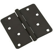 Black 4" 1/4" Radius round corners hinge. Heavy-gauge cold-rolled stee, Each