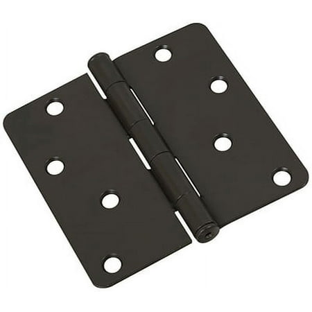 Black 4" 1/4" Radius round corners hinge. Heavy-gauge cold-rolled stee, Each