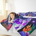 thumbnail image 4 of Feelyou Ocean Mermaid Teens Full Size Comforter Sets, Purple Starry Sky Bedding Sets, 3pcs, 4 of 8