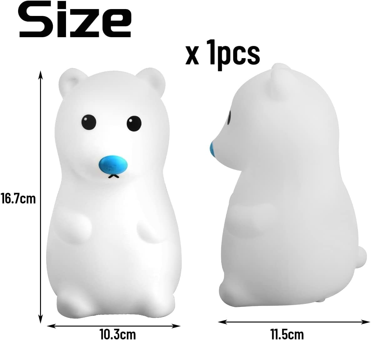 Rechargeable Silicone Children's Night Light, USB Plug Silicone Night Light, Silicone Clap Light, Multicolored Baby Night Light, Soft, Comfortable, Lovely