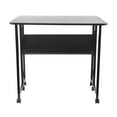 thumbnail image 5 of TFCFL Foldable Black Table Computer Desk Writing Table with Storage Shelf & 6x Wheels, 5 of 21
