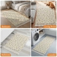 thumbnail image 4 of Kitchen Runner Rugs, Watercolor Flower on Faint Yellow 2'x4' Throw Rug with Tassels, Seamless Blossom Floral Leaves Washable Soft Floor Carpet Runner for Hallway Bedroom Bathroom Laundry Room, 4 of 9
