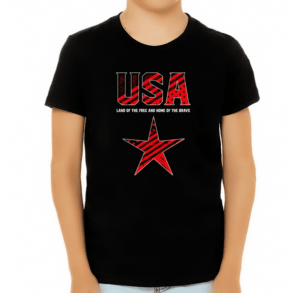 4th of July Shirts for Boys USA Shirt American Star Shirts for Boys American Flag Patriotic Shirts