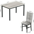 thumbnail image 6 of 4-Person Dining Set: Modern Marble-Effect Dining Table with 4 PU Leather Upholstered Chairs. Kitchen dining furniture suitable for kitchens, dining rooms, and apartments., 6 of 7