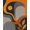 Orange, Pattern 6, variant on Design&I 8'x10' Washable Area Rug Extra Large Skid-Resistant Low Profile Orange Gray Geometric Design Elegant Abstract Shapes with Curved and for Living Room, Family