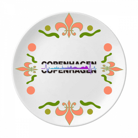 

City Radio Copenhagen Building Flower Ceramics Plate Tableware Dinner Dish