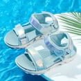 thumbnail image 3 of Ticikt Kids EVA Sport Sandals, Lightweight Adjustable Strap Outdoor Beach Shoes, Girls Color Block Princess Style Summer Sandals, 3 of 9