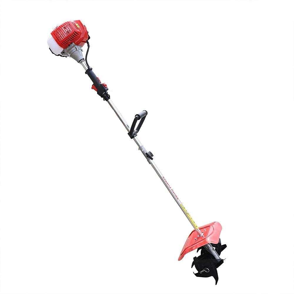 Fetcoi, Electric Garden Weed Tiller  Machine Digging Weed Removal Soil Cultivation 42.7CC 2 Stroke Gasoline Engine Motor