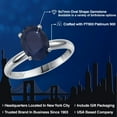 thumbnail image 2 of Gem Stone King PLAT-900 Platinum Blue Sapphire Engagement Ring for Women | 2.20 Cttw | Oval 9X7MM | Gemstone September Birthstone | Size 6, 2 of 6