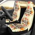 thumbnail image 3 of KAKALAD Jesus Loves You Christian Monogram 01 Car Seat Covers Set Vehicle Front Seats Protector 2 Pcs, 3 of 9