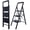 Black Finish, variant on Calmwrd Step Ladder Folding 5-Step Woodgrain Finish Aluminum Foldable Step Ladders,Anti-Slip for Home & Kitchen Office 330 lbs