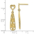 thumbnail image 2 of 14k Gold Love Heart Post Leaf Teardrop Dangle Earrings 29.12x6.5mm Wide Dangle Earring for Women, 2 of 2