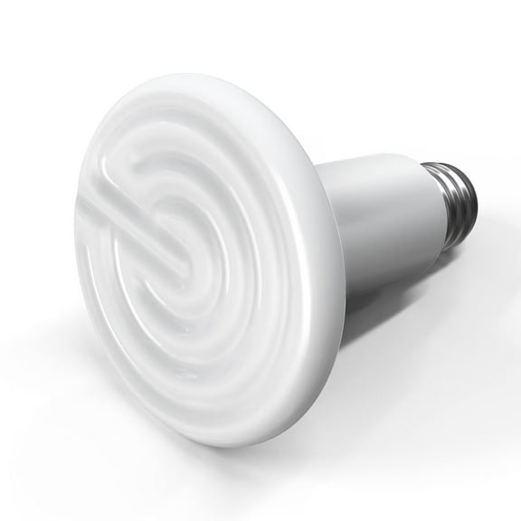 Simple Deluxe 100W Ceramic Heat Emitter Reptile Heat Lamp Bulb No Light Emitting Brooder Coop Heater for Amphibian Pet Snake Turtle & Incubating Chicken, No Harm, White, 1 Pack