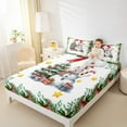 thumbnail image 4 of Homewish Cartoon Snowman 4 Pieces Queen Sheet Sets for Teens Boys Girls,Bow Christmas Tree Ultra Soft Flat Sheet,Xmas Festival Queen Fitted Sheet,Microfiber Bedroom Decor, 4 of 7