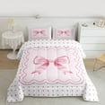 thumbnail image 2 of jejeloiu Cartoon Polka Dots Twin Comforter Sets,Pink Bowtie Bow Bedding Set For Girl Reversible 2 Pieces, 2 of 8