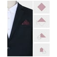 thumbnail image 3 of INSPIRE CHIC Men's Floral Pocket Square Leaf Twist Pattern Handkerchiefs with Trim for Wedding Party Black Red One Size, 3 of 4