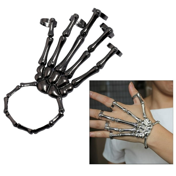 Pulsera de cráneo Hugo Anillos de elasticidad de aleación Negro