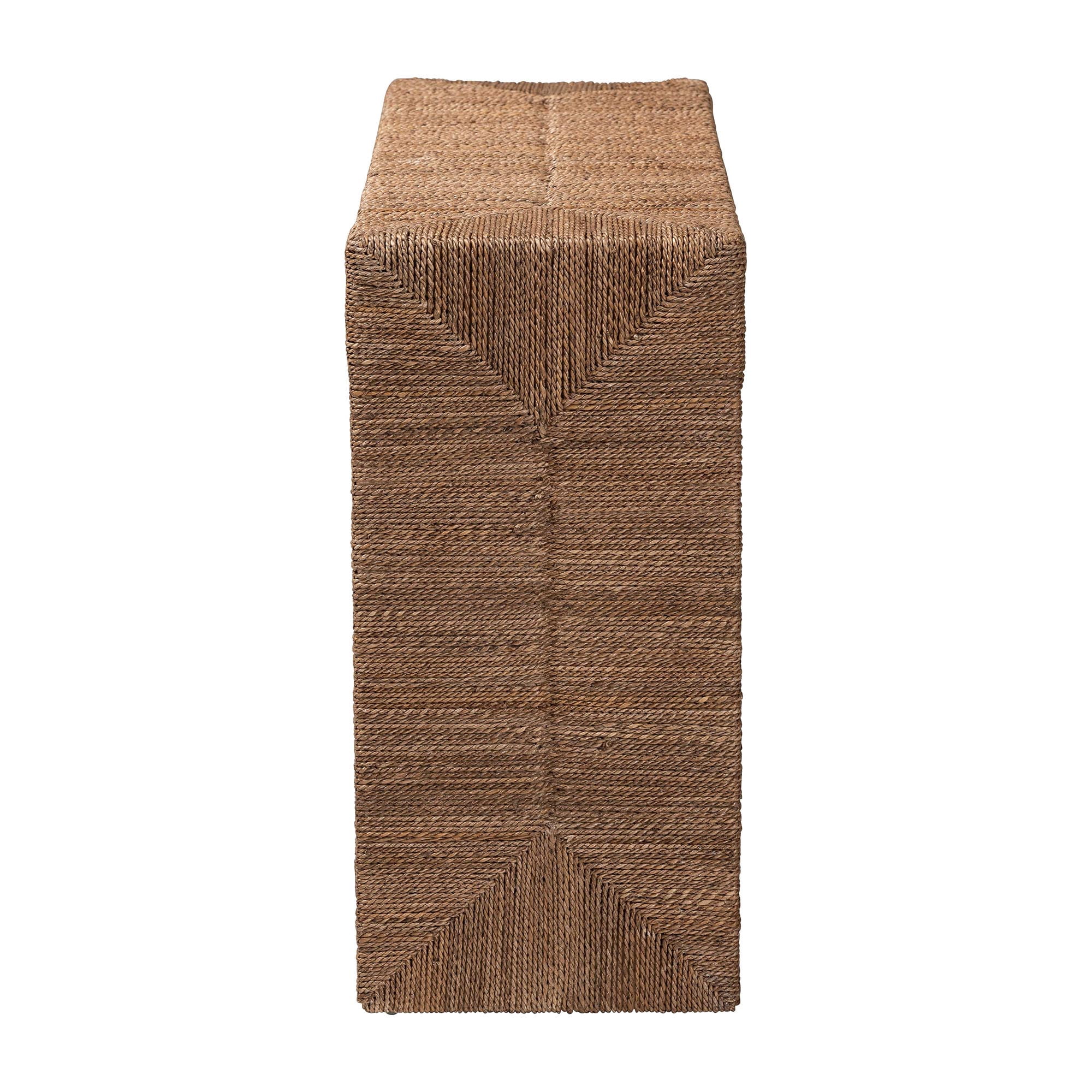 bali & pari Liza Boho Console Table, Natural Seagrass
