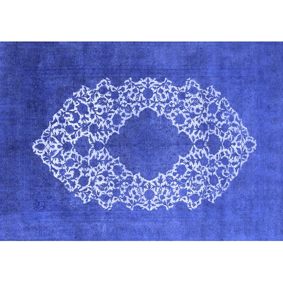 Ahgly Company Indoor Rectangle Oriental Blue Industrial Area Rugs, 5' x 7'