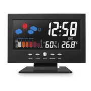 DAYBETTER Color Screen Weather Station Clock, LED Display with Calendar Alarm Temp Humidity Light Weather, for Bedroom Desk Home Office