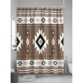 thumbnail image 5 of Boho Shower Curtain, Southwest Aztec Pattern Bathroom Decor Curtains Set with Hooks, Brown Waterproof Fabric Home Accessories， Stall 54 X 78 Inch, 5 of 6