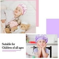 thumbnail image 4 of Paquete de 2 gorros de dormir de satén para niños, gorros de dormir de satén suave, gorros de dormir ajustables, gorros para el pelo para niños, rosa y morado, 4 of 5