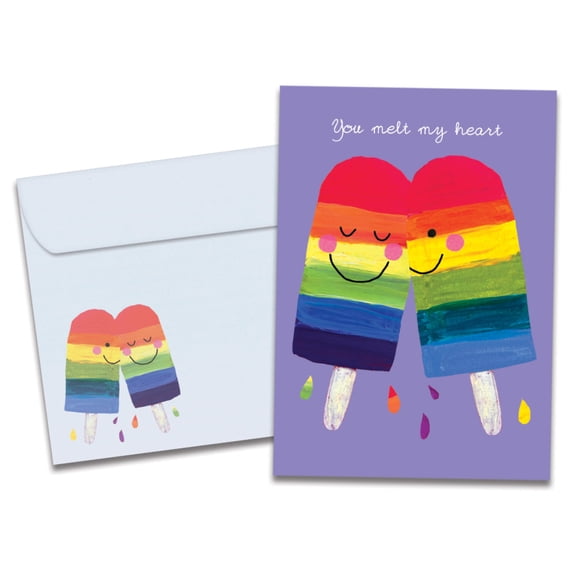 Tree-Free Greetings Just Because Greeting Card 2 Pack, 5x7, Rainbow Popsicles (GT60189)
