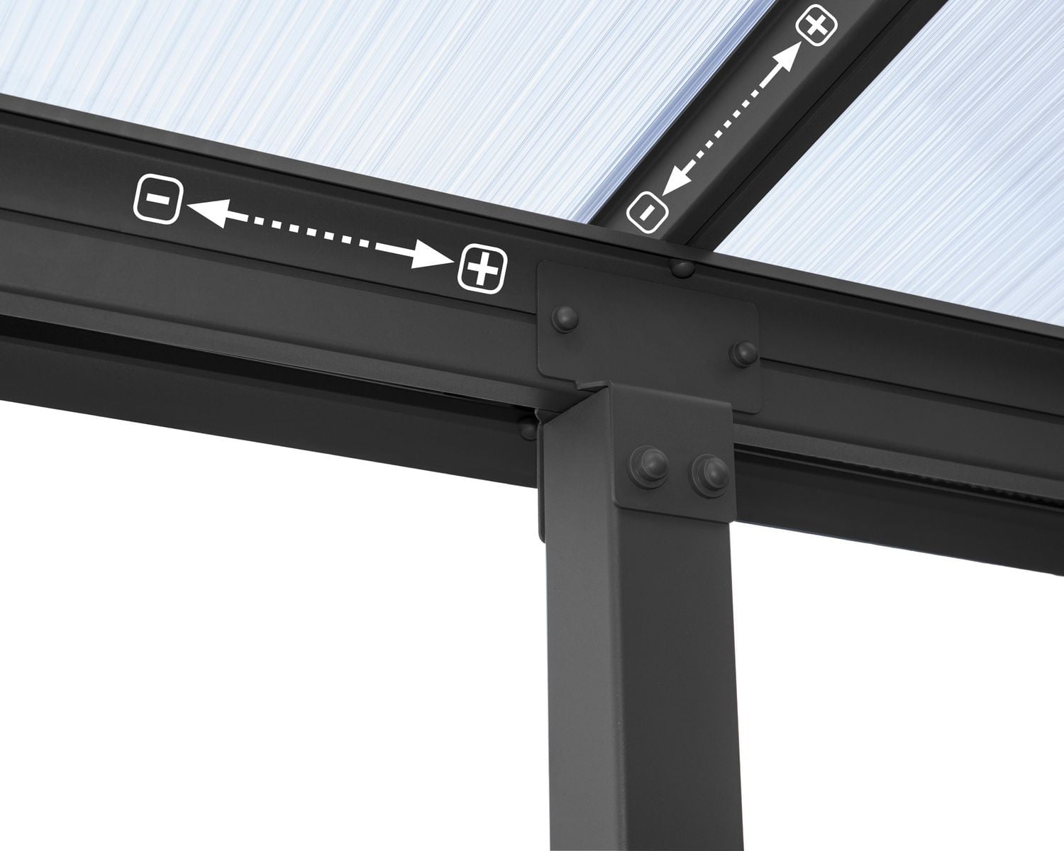 CANOPIA by PALRAM Housse de patio en aluminium Olympia, 10 pi x 24 pi, gris