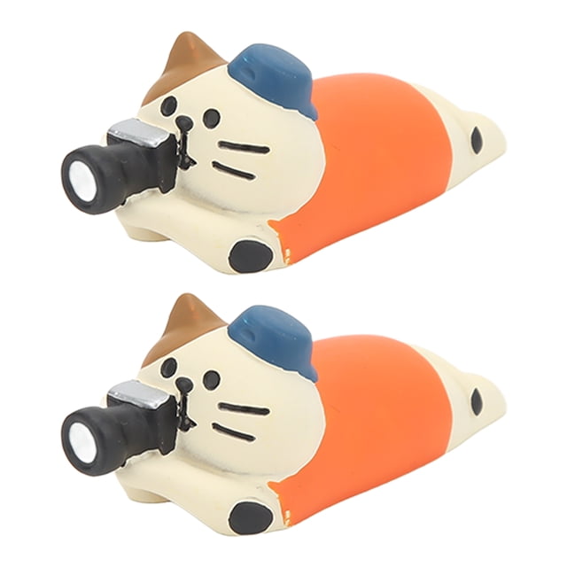 Figura de gato, 2 piezas Figura de gato Figura de gato en miniatura Figura de gato Adorno Diseño de última generación