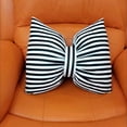 thumbnail image 4 of 2Pcs Bow Shaped Pillow, Decorative Sofa Throw Pillows 9.8X7.1", Striped Black And White Reversible Pillow Cushions For Couch Bed Sofa Office Car Decor Neck Waist, Hand Made Cotton, Detachable To Wash, 4 of 5