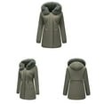 thumbnail image 6 of Itsame Women Puffer Jackets Hood Winter Coats Pocket Solid Color Casual Zipper Cotton for Women Waterproof Jacket Green Size 2XL, 6 of 6