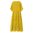 thumbnail image 4 of ZANZEA Women Round Neck Short Sleeve High Waist Dress Polka Dot Long Dress, 4 of 4