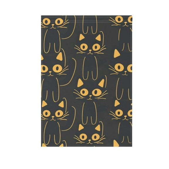 Garden Flag 12"x18" Black Cats Lines Double-Sided Yard Flags for Outside Outdoor All Seasonal Decoration