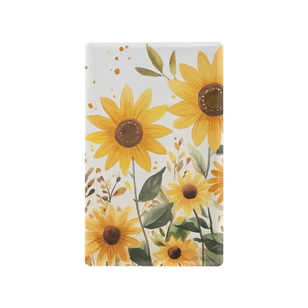 Yayeee Blank Wall Plate Cover 1-Gang 4.5"x2.7" Home Unused Decorative Outlet, Beige Sunflowers