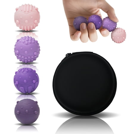 4PCS Silicone Magnetic Balls Fidget Toys Stress Relief Sensory Toy for Autism ADHD Anxiety Office Fun Textures Gadgets Stocking Stuffers Gift for Adults Teen Purple