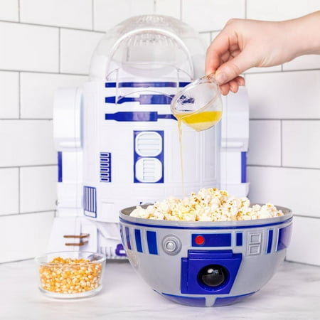 Uncanny Brands Star Wars R2D2 Popcorn Maker- Fully Operational Droid Kitchen Appliance - White
